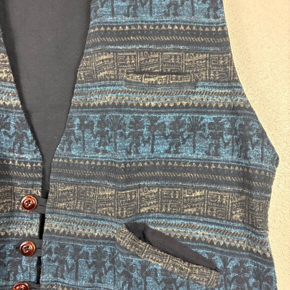 VTG 80s Nantu Tamia Handwoven Inca Quichua Vest XL Ethnic Boho Folkcore - Picture 4 of 7